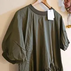 アンティカ　パターントルソ　ギャザーデザインワンピース