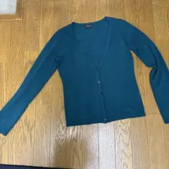 COMME CA ISM ティール Vネックカーディガン M