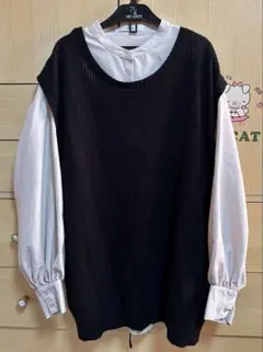 ニットベスト　シャツ　コーデセット