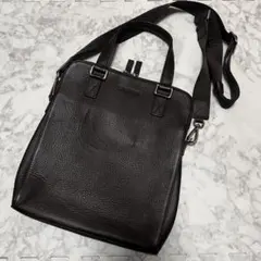 美品 a.testoni 2way バック　ブラウン シボ革のサムネイル