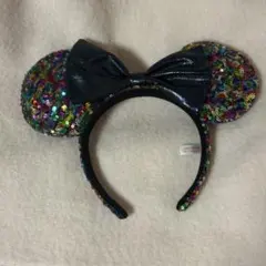 ミッキー耳カチューシャ（カラフルスパンコール）