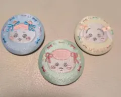 ハチワレ・うさぎ・くりまんじゅう　刺繍缶バッジ　3点セット