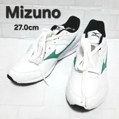 新品級 ✨ Mizuno WAVE RIDER 白×緑 27.0 スニーカーのサムネイル