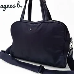 【agnes b.】UAS08－02 ナイロン×レザー　ミニボストンバッグ