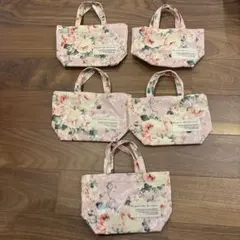 【5個セット】ミニバッグ　トートバッグ　花柄