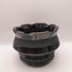 望月薫　鉢　植物鉢　ILL CERAMICS　大鉢　ブラック　縞々のサムネイル