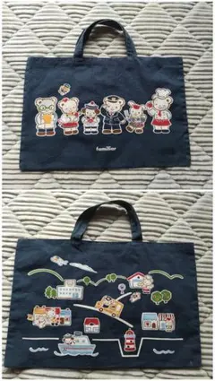 ファミリア　レッスンバッグ　ネイビー　男の子　女の子　男女兼用