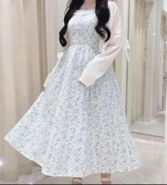 evelyn 半袖ロングワンピース 花柄 水瀬さらら 新品未使用 花柄ギャザーロングワンピース｜evelyn（エブリン）公式通販サイト