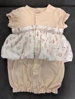 花柄フリル付きツーウェイ・ドレスオール