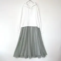 ヤミーグライムス　ドッキングワンピース　チュールスカート　スウェットパーカー　L