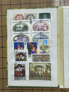 リヒテンシュタインの使用済み切手　ソ連の切手帳入り