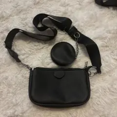 ショルダーバッグ ミニポーチ付き 블랙