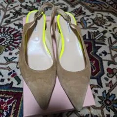 FABIO RUSC9NI ベージュ ポインテッドトゥ 24.5CM