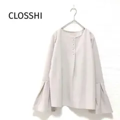 クロッシー 長袖カットソー プルオーバー ベージュ M フェイクパール