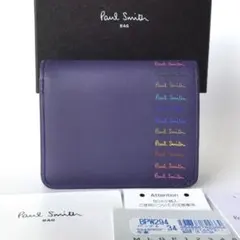 【新品】ポールスミス✨マルチカラードロゴ 折り財布 パープル 二つ折り財布