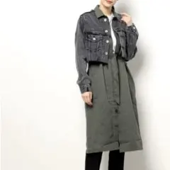 GYDA ジェイダ デニムジャケット ベストワンピース レイヤード　Gジャン