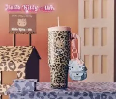 Hello Kitty×tbh ヒョウ柄ストロー付きタンブラー