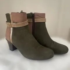 ショートブーツ　華の風 オリーブグリーン
