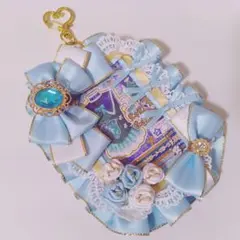 【ハンドメイド】水色 白色 硬質ケースデコ トレカケースデコ B8 青 白