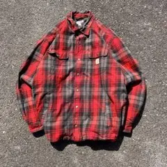 カーハート 裏ボアチェックジャケット 2XL 赤黒 厚手