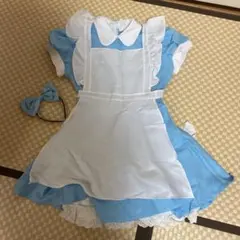 ハロウィン　メイド服 コスプレ衣装 水色