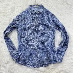 ✨美品✨ETRO エトロ 青系ペイズリー 総柄 長袖シャツ 46 イタリア製
