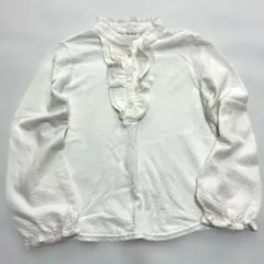 anyFAM フリル付き長袖シャツ 120ブラウス　ホワイト