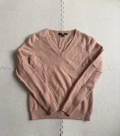 UNIQLO カシミヤ 100% ニット Vネック ピンク サイズS相当