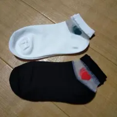 ハート♥　シースルー　ソックス　２足セット