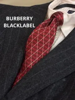 【未使用】バーバリー ブラックレーベル　レッド　チェック柄　ネクタイ