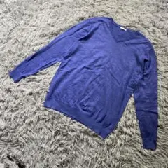 GU Vネックニット セーター L パープル