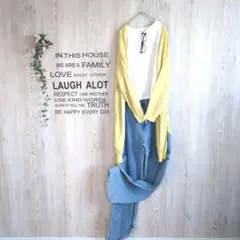 ✱Samansa Mos2✱　薄手　ロングカーディガン　イエロー　スプリング