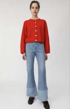 moussy フレアブーツカットデニム ライトブルー