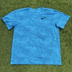 NIKE DRI-FIT カモフラージュ柄 Tシャツ ブルー XL ポリ y2k