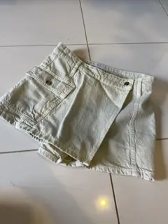 ライトグリーン デニム ラップスカート