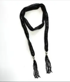 ラリエット　ビーズ　ブラック