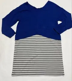 【美品】　チュニック　青×ストライプのサムネイル