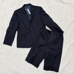 familiar スーツ上下セット　120cm ブラック　ストライプ　入園　入学