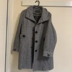 ARTICLE チェスターコート ブラック・ホワイトチェック中ベスト取り外し可能