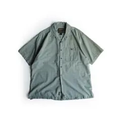 90s ウールリッチ　グリーン　開襟シャツ　オープンカラー　チェック