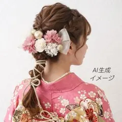 髪飾り【6305】ドライフラワー　結婚式　成人式　卒業式　七五三　前撮　振袖　袴