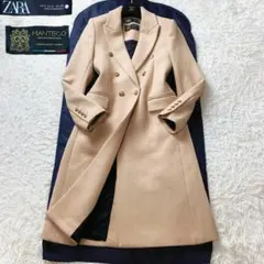値下げ中　ZARA マンテコ ウールブレンドコート キャメルベージュ 金ボタン