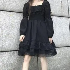 レースミニワンピース 黒 M