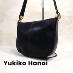 Yukiko Hanai レザー ショルダーバッグ 黒 ブラック ゴールド金具のサムネイル
