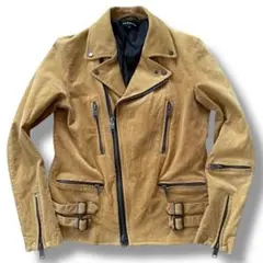 Y2K 00s ジャックローズ ライダースジャケット フェイクスエード カーキ4