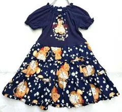 BABY PINK HOUSE 綿100%半袖ワンピース　クマ柄 半袖100