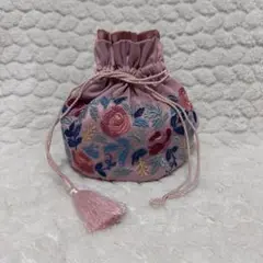 ANNA SUI Francfranc 巾着ポーチ 花柄 ピンク ミニポーチ