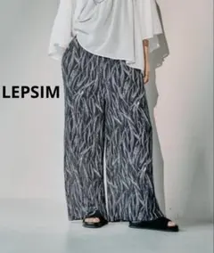 LEPSIM 楊柳柄イージーパンツブラック09