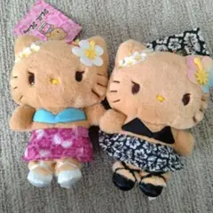 サンリオ　トコナツバケーション　ハローキティ　マスコット　ブラック　ピンク