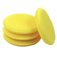 自動車ワックス用 スポンジ 車 洗車 12個セット 黄色 直径10㎝